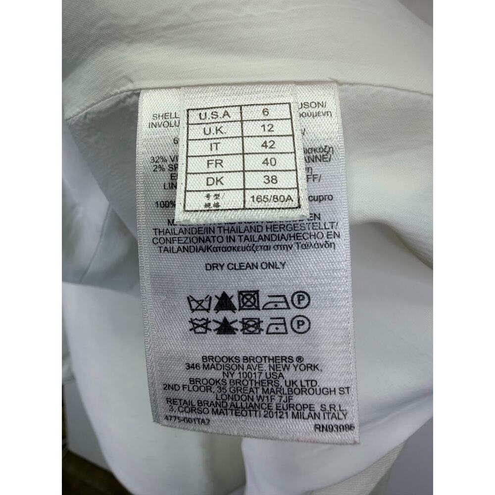 Brooks Brothers White Linen Blazer Womens 6 Office Career Mother Pearl Buttons - Picture 11 of 14